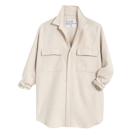 Frank & Eileen McLoghlin Utility Jacket In Natural Size XS Small Italian Brushed - Picture 3 of 11